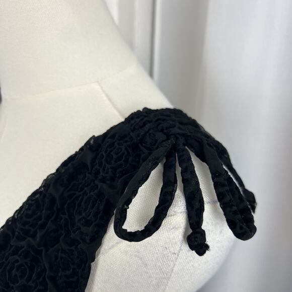 VTG Byer Too Midi Dress Size Small Rose Textured Babydoll Beaded Y2K Whimsigoth - Picture 4 of 16